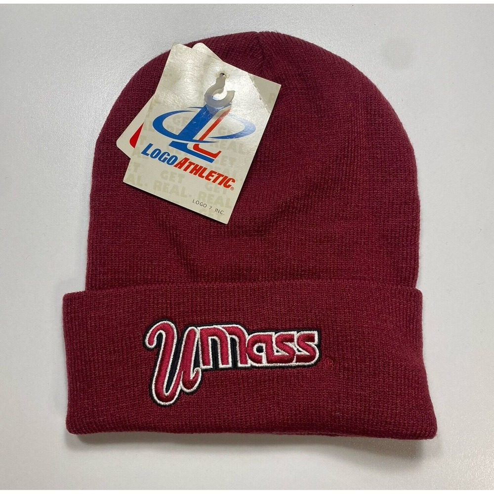 UMass Minutemen Beanie NCAA Script Cuffed Knit Winter Sports Hat Cap OSFA